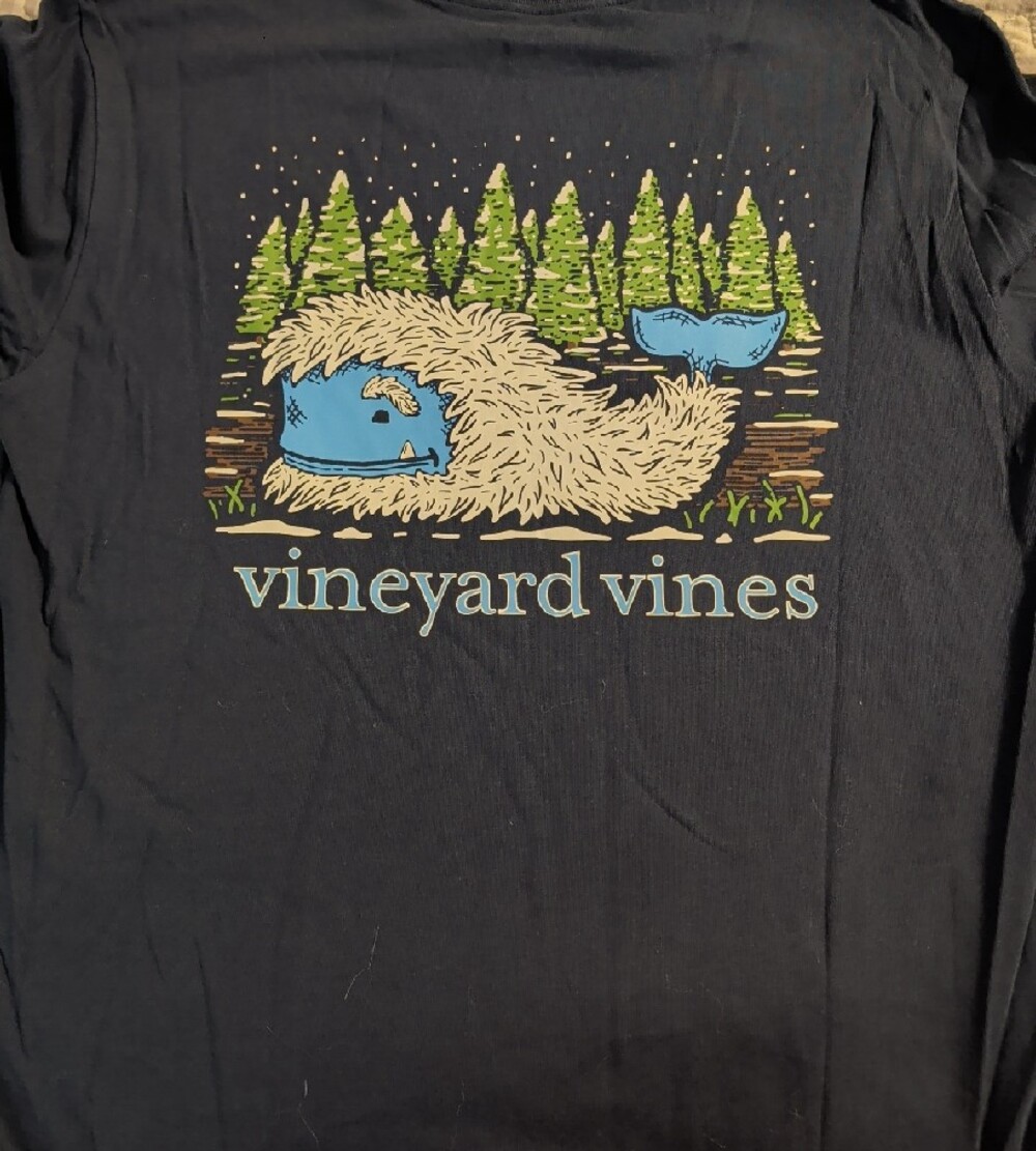 Vineyard Vines Navy Long-Sleeve Pocket Tee